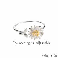 Sterling Silver Elegant Glam Daisy Open Rings main image 2