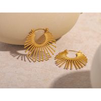 1 Pair IG Style Simple Style Sector Inlay 316 Stainless Steel  Rhinestones 18K Gold Plated Earrings main image 7