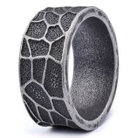 Hip-Hop Streetwear Irregular Solid Color 304 Stainless Steel Carving Men's Rings sku image 3