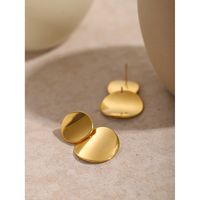 1 Pair IG Style Simple Style Round 304 Stainless Steel 18K Gold Plated Drop Earrings main image 6