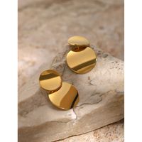 1 Pair IG Style Simple Style Round 304 Stainless Steel 18K Gold Plated Drop Earrings main image 5