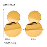 1 Pair IG Style Simple Style Round 304 Stainless Steel 18K Gold Plated Drop Earrings main image 2