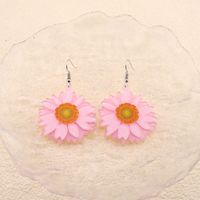 1 Pair Cute Simple Style Flower Arylic Alloy Drop Earrings main image 5