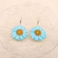 1 Pair Cute Simple Style Flower Arylic Alloy Drop Earrings main image 3