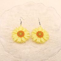 1 Pair Cute Simple Style Flower Arylic Alloy Drop Earrings main image 4