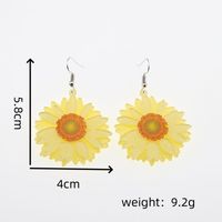 1 Pair Cute Simple Style Flower Arylic Alloy Drop Earrings main image 2