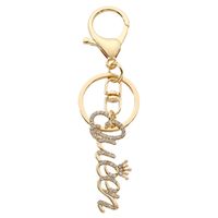 Simple Style Classic Style Commute Letter Crown Alloy Inlay Rhinestones Bag Pendant Keychain main image 4