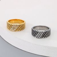 Hip-Hop Cool Style Round 304 Stainless Steel Inlay Rhinestones 18K Gold Plated Men's Rings main image 5