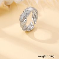 Copper 18K Gold Plated Basic Modern Style Classic Style Inlay Palm Butterfly Twist Artificial Pearls Zircon Open Rings main image 5