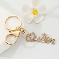 Simple Style Classic Style Commute Letter Crown Alloy Inlay Rhinestones Bag Pendant Keychain sku image 1