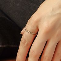 Copper 18K Gold Plated Simple Style Classic Style Plating Inlay Solid Color Zircon Rings main image 1