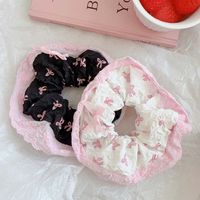 Women's Sweet Bow Knot Cloth Lace Printing Hair Tie main image 4