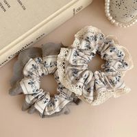 Women's Retro Sweet Flower Cloth Rubber Band Printing Lace Hair Tie main image 6