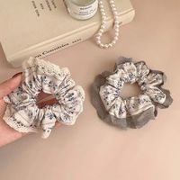 Women's Retro Sweet Flower Cloth Rubber Band Printing Lace Hair Tie main image 5