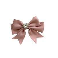 Women's Sweet Simple Style Heart Shape Bow Knot Alloy Cloth Inlay Rhinestones Hair Clip main image 3