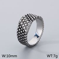 Hip Hop Style Cool Rond Acier Inoxydable 304 Incruster Strass Plaqué Or 18K Hommes Anneaux sku image 1