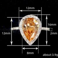 Copper Simple Style Shiny Inlay Water Droplets Zircon Rings main image 2