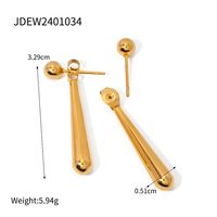1 Pair IG Style Simple Style Water Droplets 304 Stainless Steel 18K Gold Plated Drop Earrings main image 2