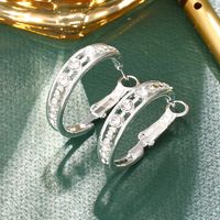 1 Paire Dame Style Moderne Style Classique Forme C Incruster Alliage Strass Des Boucles D'Oreilles main image 5