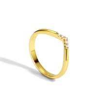 Copper 18K Gold Plated Simple Style Classic Style Plating Inlay Solid Color Zircon Rings sku image 5