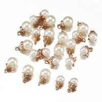 20 PCS/Package Diameter 10mm Diameter 8mm Hole 4~4.9mm Alloy Pearl Round Polished Pendant main image 6