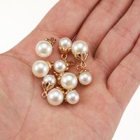 20 PCS/Package Diameter 10mm Diameter 8mm Hole 4~4.9mm Alloy Pearl Round Polished Pendant main image 4