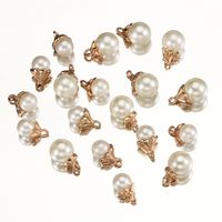 20 PCS/Package Diameter 10mm Diameter 8mm Hole 4~4.9mm Alloy Pearl Round Polished Pendant main image 5
