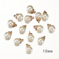 20 PCS/Package Diameter 10mm Diameter 8mm Hole 4~4.9mm Alloy Pearl Round Polished Pendant sku image 2