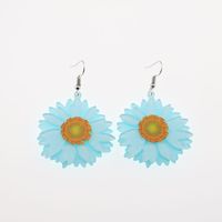 1 Pair Cute Simple Style Flower Arylic Alloy Drop Earrings sku image 3