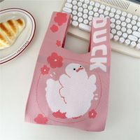 Women's Small Knit Flower Butterfly Vintage Style Open Shopping Bags sku image 10