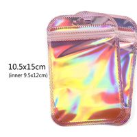 Sweet Solid Color Plastic Printing Jewelry Packaging Bags sku image 11