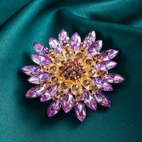Shiny Flower Alloy Inlay Crystal Rhinestones Women's Brooches sku image 9