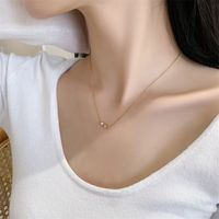 Titanium Steel Simple Style Classic Style Solid Color Pendant Necklace main image 2
