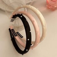Women's Simple Style Solid Color Cloth Pearl Hair Band main image 1