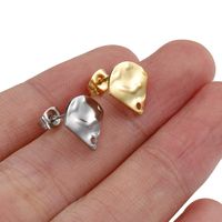 10 PCS/Package 12mm Hole 1~1.9mm 304 Stainless Steel 18K Gold Plated Sector Solid Color Polished Earring Findings main image 5