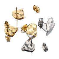 10 PCS/Package 12mm Hole 1~1.9mm 304 Stainless Steel 18K Gold Plated Sector Solid Color Polished Earring Findings main image 1