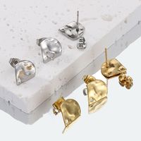 10 PCS/Package 12mm Hole 1~1.9mm 304 Stainless Steel 18K Gold Plated Sector Solid Color Polished Earring Findings main image 3