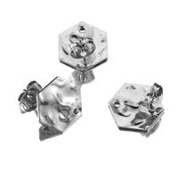 10 PCS/Package 304 Stainless Steel 18K Gold Plated Hexagon Polished Earring Findings sku image 1