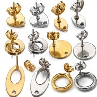 10 PCS/Package 304 Stainless Steel Gold Plated Solid Color Jewelry Buckle main image 1