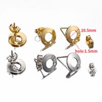 10 PCS/Package 304 Stainless Steel Gold Plated Solid Color Jewelry Buckle main image 5