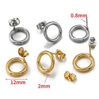 10 PCS/Package 304 Stainless Steel Gold Plated Solid Color Jewelry Buckle main image 3