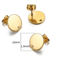 10 PCS/Package 304 Stainless Steel Gold Plated Solid Color Jewelry Buckle sku image 14