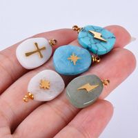 1 Piece Natural Stone Cross Pendant main image 1