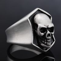 Hip-Hop Streetwear Skull 304 Stainless Steel Carving Men's Rings main image 5