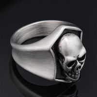 Hip-Hop Streetwear Skull 304 Stainless Steel Carving Men's Rings main image 7