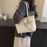 Women's Medium Pu Leather Solid Color Basic Classic Style Zipper Tote Bag main image 2