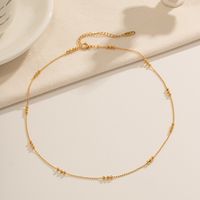 304 Stainless Steel 18K Gold Plated IG Style Simple Style Plating Solid Color Necklace main image 5