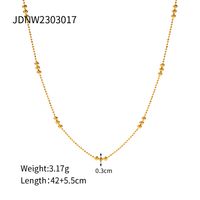 304 Stainless Steel 18K Gold Plated IG Style Simple Style Plating Solid Color Necklace sku image 1