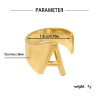 Simple Style Letter Solid Color 201 Stainless Steel Open Rings In Bulk main image 2