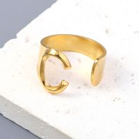 Simple Style Letter Solid Color 201 Stainless Steel Open Rings In Bulk sku image 3